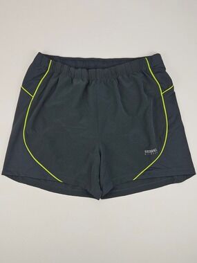 Running Room Fit-Wear Running Shorts Grey Neon Yellow Size Medium